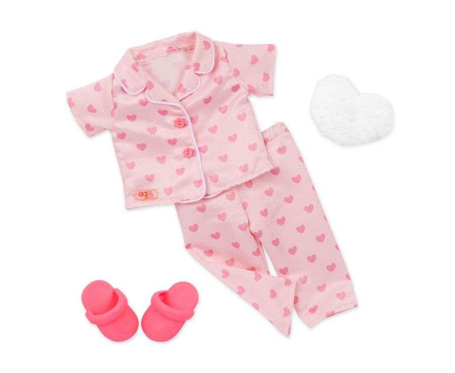 Toys Ken Black Toys | Our Generation Tanisha 18-Inch Sleepover Doll In Matching Pink Pjs