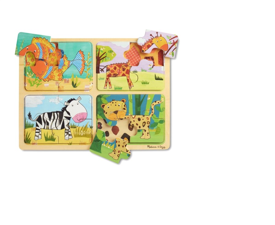 Toys Ken Black Toys | Melisssa & Doug Wooden Puzzle - Animal Patterns