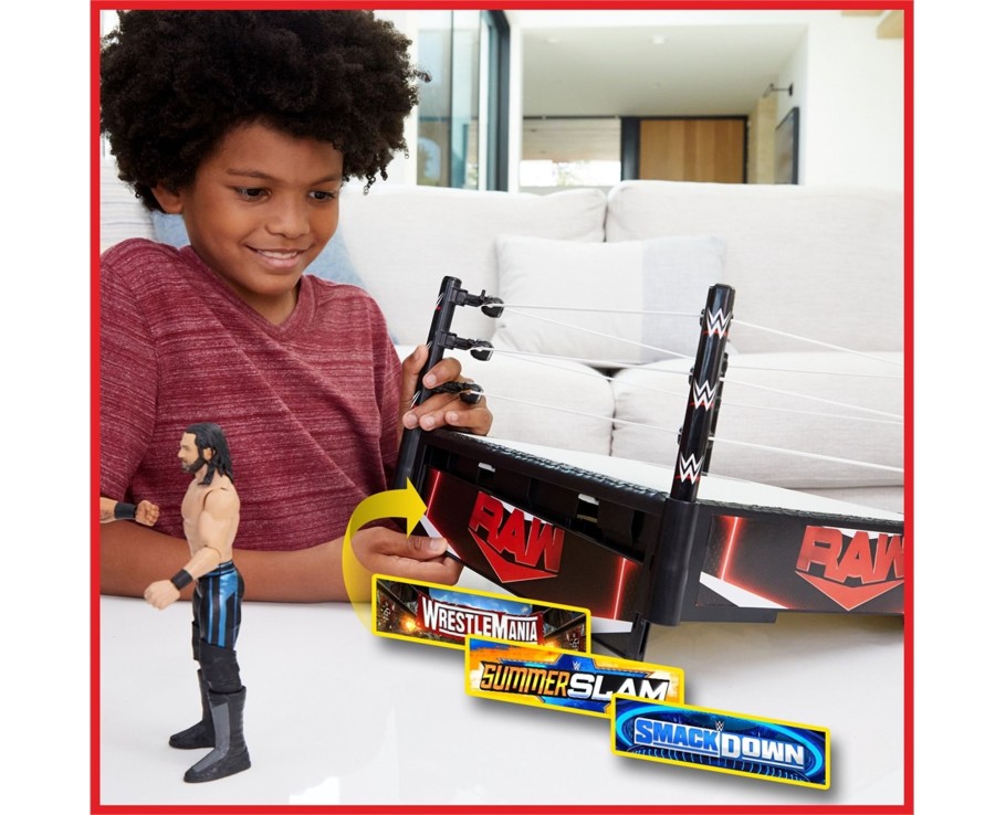 Toys Ken Black Toys | Wwe Superstar Ring With Spring-Loaded Mat