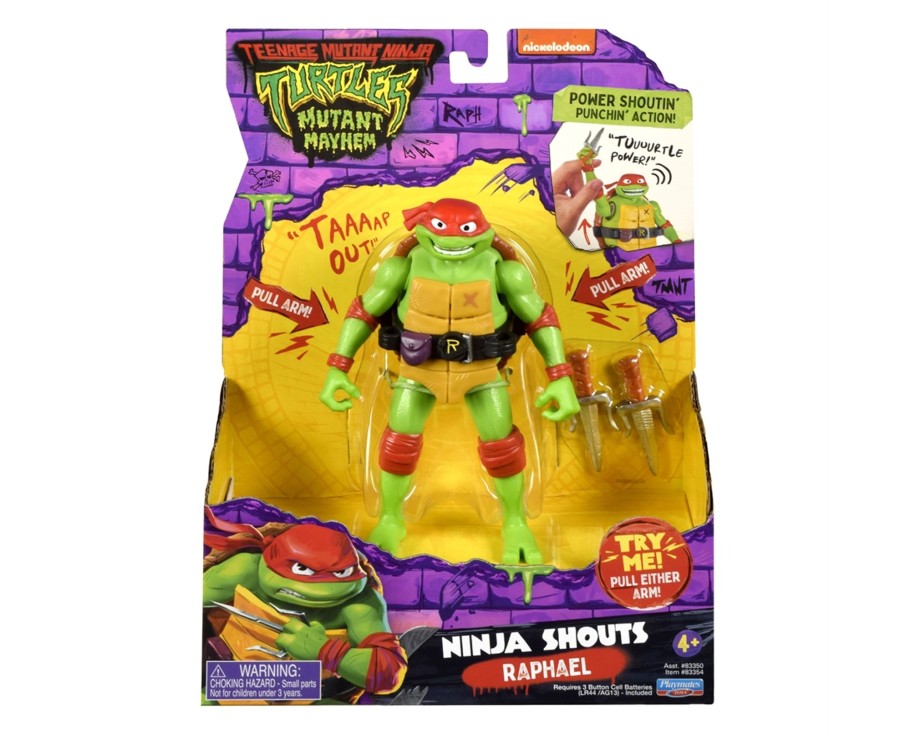 Toys Ken Black Toys | Tmnt Mutant Mayhem Deluxe Ninja Shouts Figure - Raphael