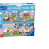 Learning & Education Ken Black Toys | Ravensburger Peppa Pig 4 In A Box (12, 16, 20, 24 Piece) Jigsaw Puzzle Assortment