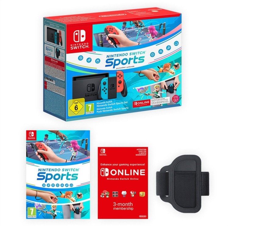 Tech & Gaming Ken Black Toys | Nintendo Switch Neon Red/Blue: Switch Sports & Nintendo Switch Online 3 Month Pack