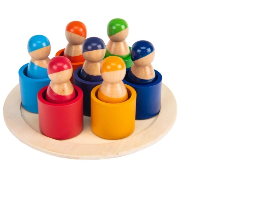 Toys Ken Black Toys | Squirrel Play Wooden Rainbow Peg Dolls