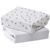 Baby Ken Black Toys | 2Pk Jersey Sheets Crib Grey Star