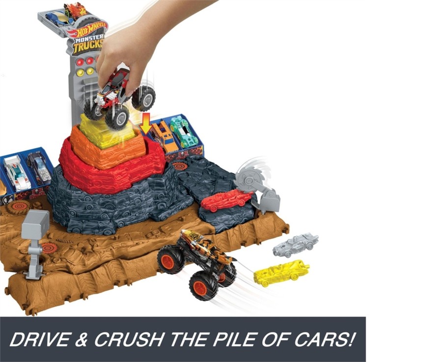 Toys Ken Black Toys | Hot Wheels Monster Trucks - Bone Shaker Ultimate Crush Yard Set