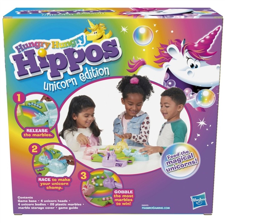 Learning & Education Ken Black Toys | Hungry Hungry Hippos Unicorn Edition