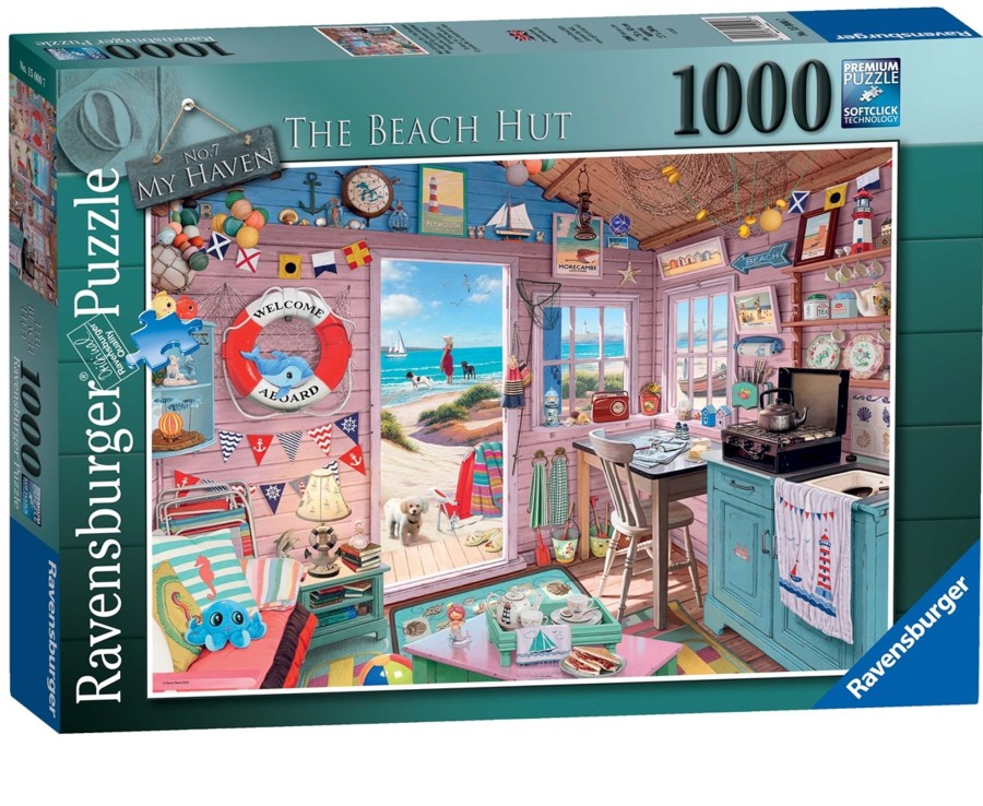 Learning & Education Ken Black Toys | Ravensburger My Haven No 7. The Beach Hut 1000 Piece Jigsaw Puzzle