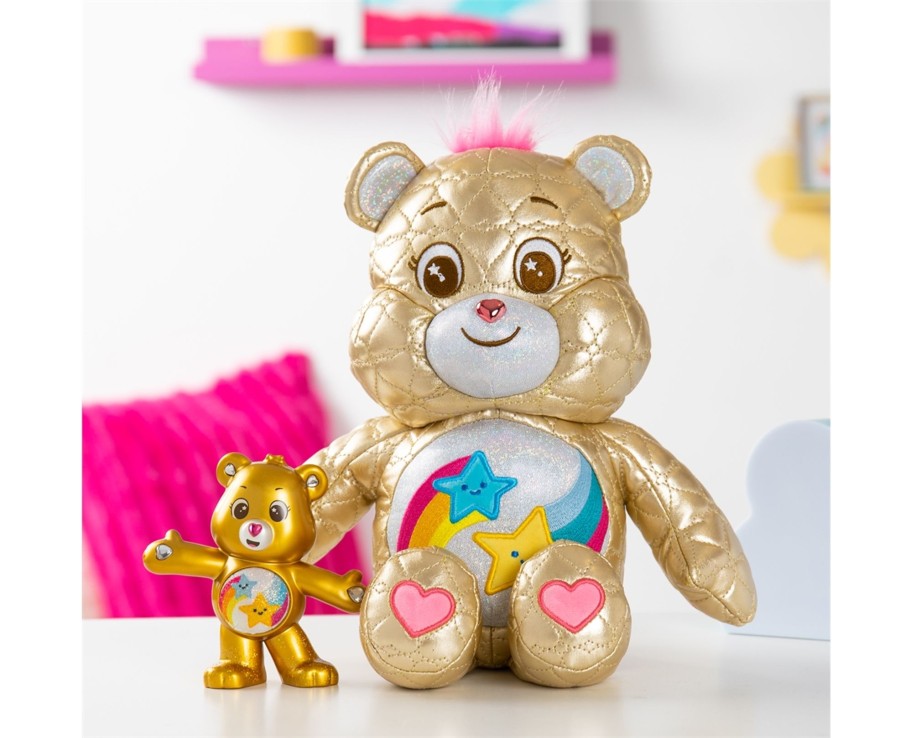 Toys Ken Black Toys | Care Bears Dare To Care Gold Quilted Bear With Dare To Care Figure (Limited Edition)