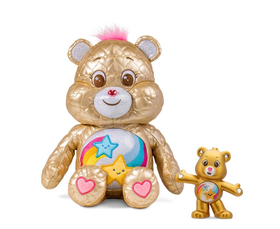 Toys Ken Black Toys | Care Bears Dare To Care Gold Quilted Bear With Dare To Care Figure (Limited Edition)