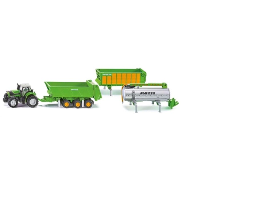 Toys Ken Black Toys | 1:87 Deutz-Fahr With 3 Piece Joskin Trailer Set