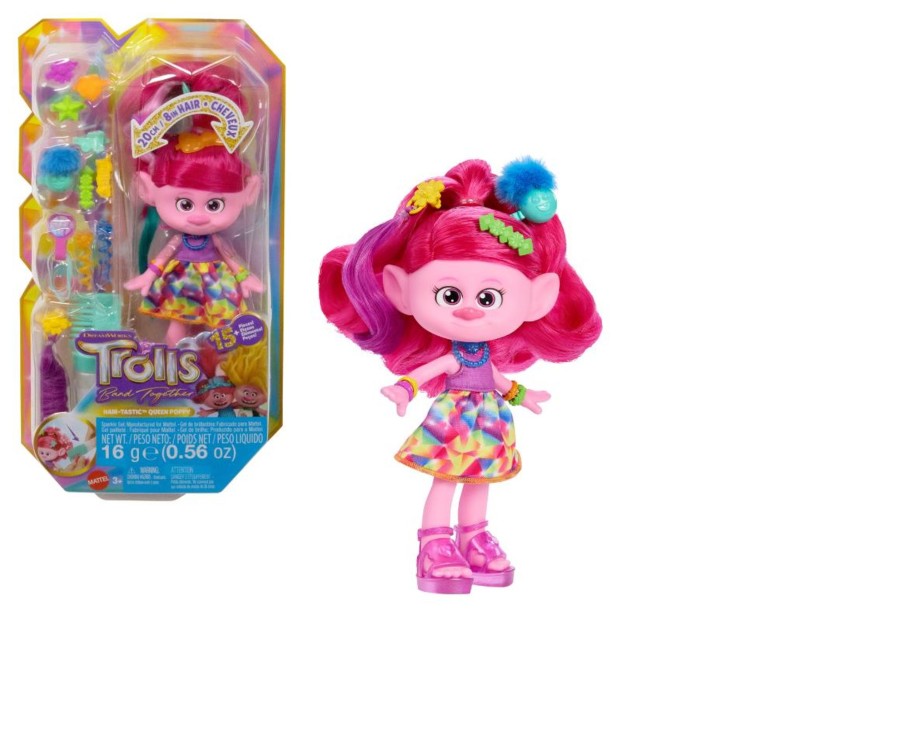 Toys Ken Black Toys | Trolls 3 Band Together Hair-Tastic Queen Poppy Fashion Doll