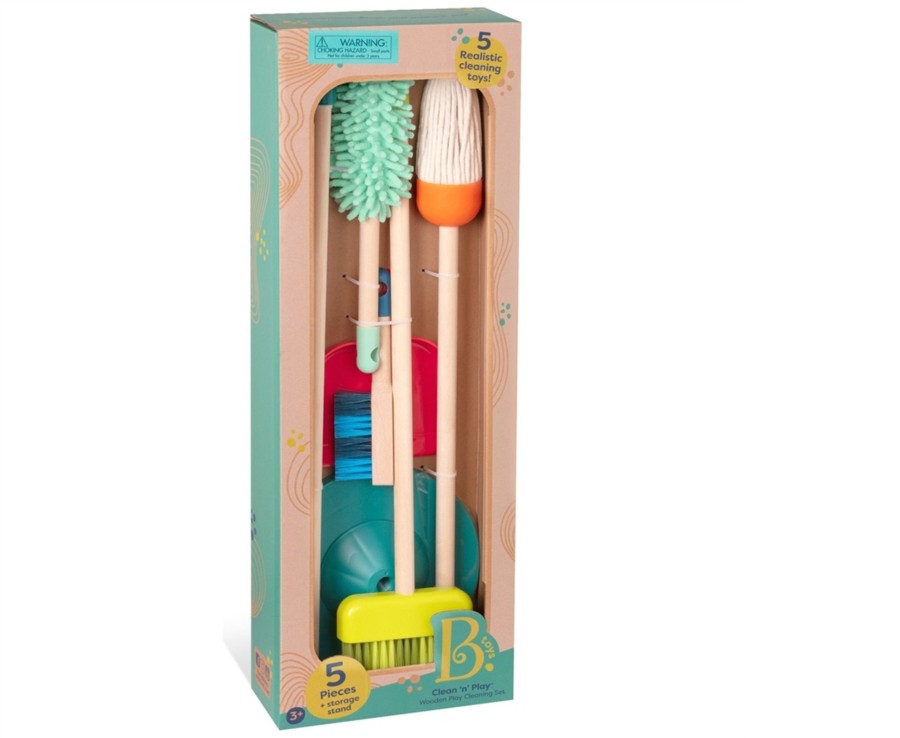 Toys Ken Black Toys | B. Wooden Cleaning Playset