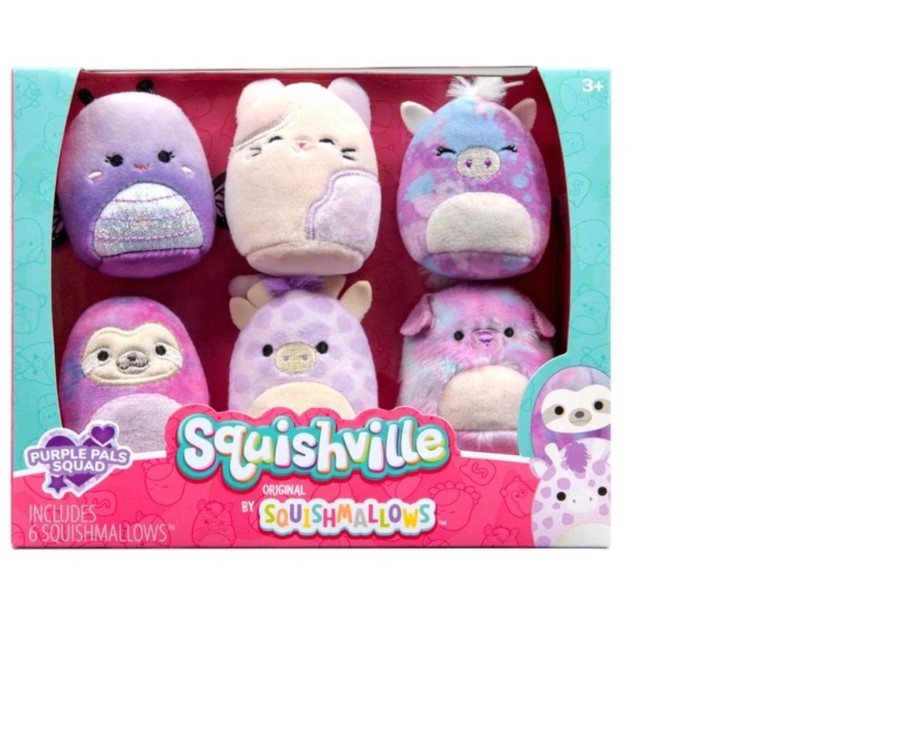 Toys Ken Black Toys | Squishville 5Cm Squishmallows 6 Pack - Purple Pals Squad