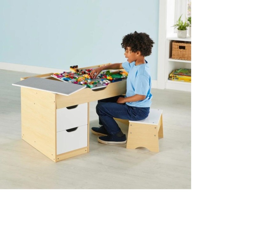 Learning & Education Ken Black Toys | Build 'N' Store Wooden Storage Desk & Stool