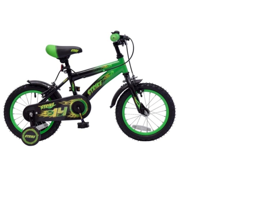 Outdoor Ken Black Toys | 14 Inch Strike Green & Black Bike