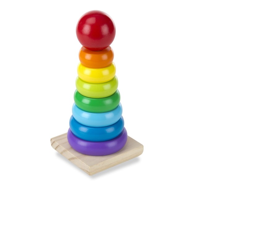 Toys Ken Black Toys | Melissa & Doug Wooden Stacker - Coloured Rings