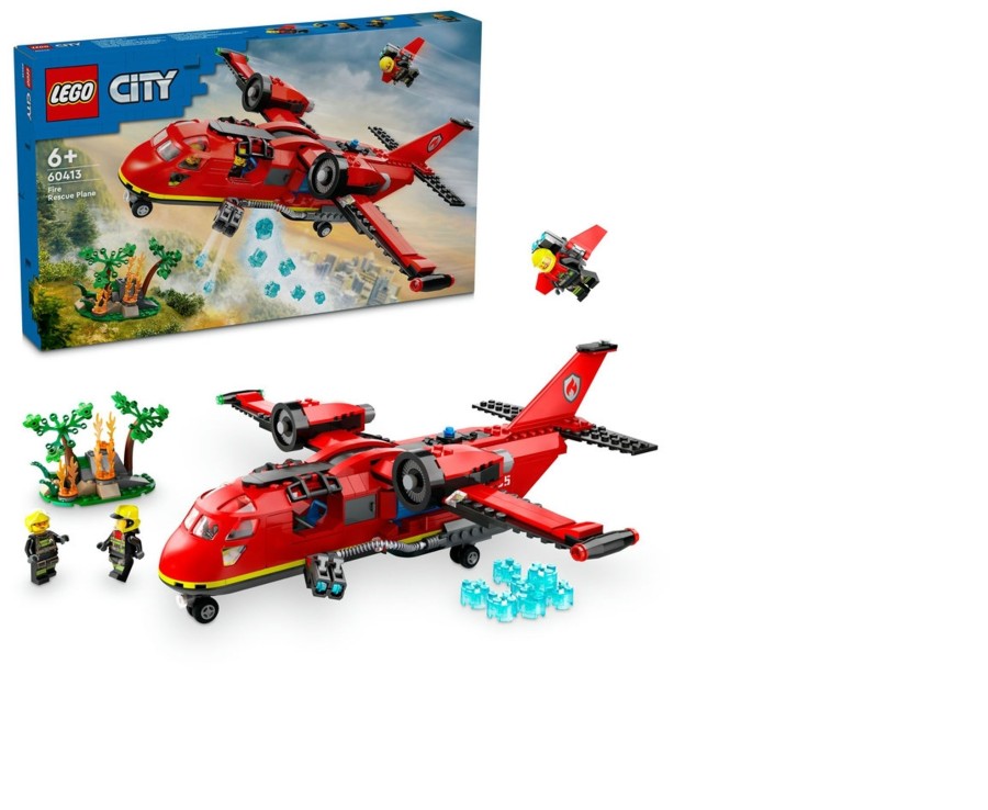 Toys Ken Black Toys | Lego® City Fire Rescue Plane Building Toy Set 60413