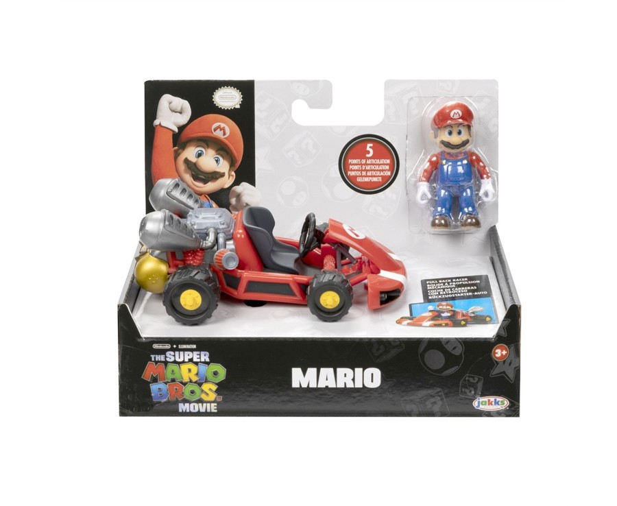 Toys Ken Black Toys | Super Mario Movie 2.5" Mario Figure With Kart