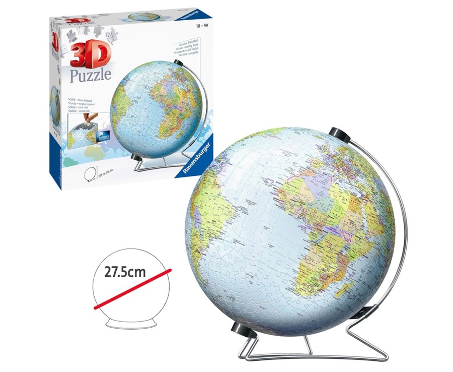 Learning & Education Ken Black Toys | Ravensburger The World On V-Stand Globe, 540 Piece 3D Jigsaw Puzzle