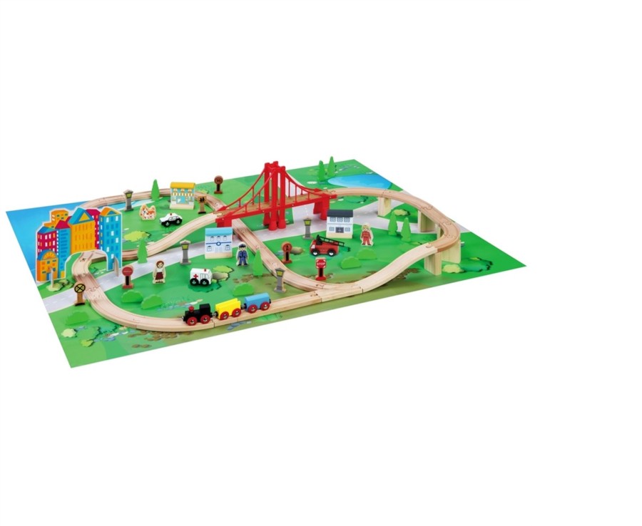 Toys Ken Black Toys | 80 Piece Wooden Train Set