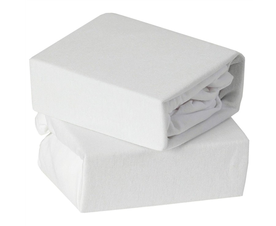 Baby Ken Black Toys | 2Pk Jersey Moses Fitted Sheet White