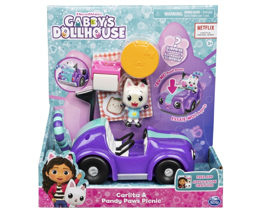 Toys Ken Black Toys | Gabby'S Dollhouse Carlita & Pandy Paws Picnic Set