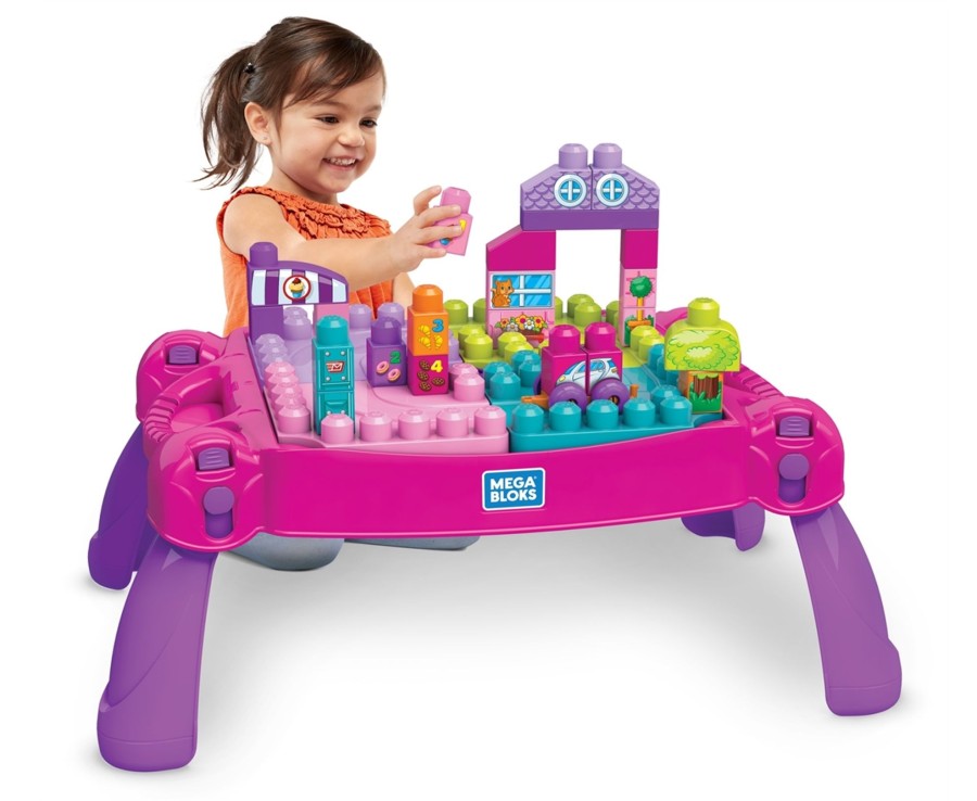 Toys Ken Black Toys | Mega Bloks Build 'N Learn Table Pink