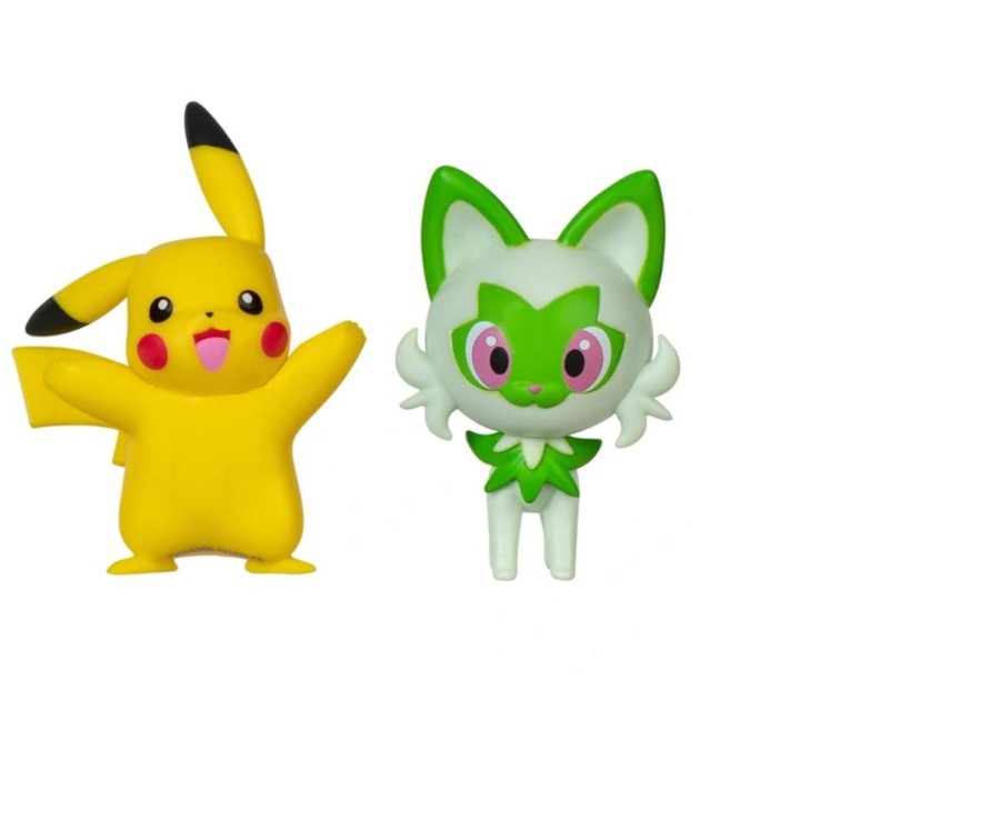 Toys Ken Black Toys | Pokemon 2-Inch Sprigatito And Pikachu Battle Figures