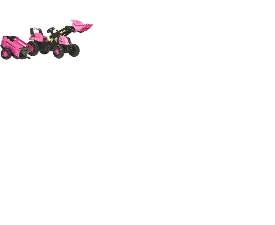 Outdoor Ken Black Toys | Rolly Junior Tractor, Loader And Trailer - Pink