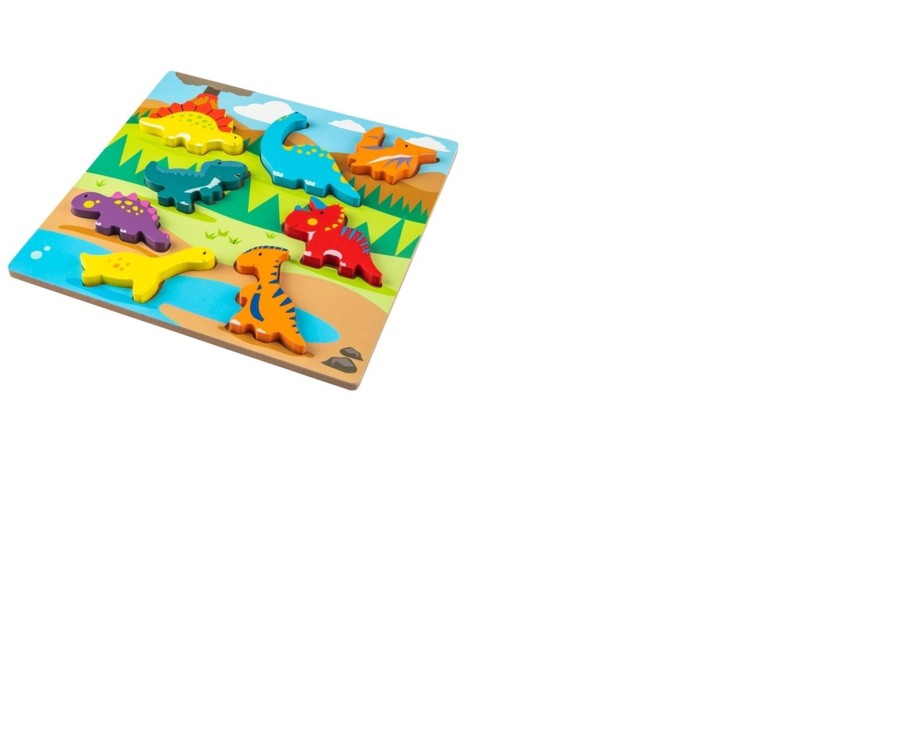 Learning & Education Ken Black Toys | Chunky Wooden Puzzle Dinosaur