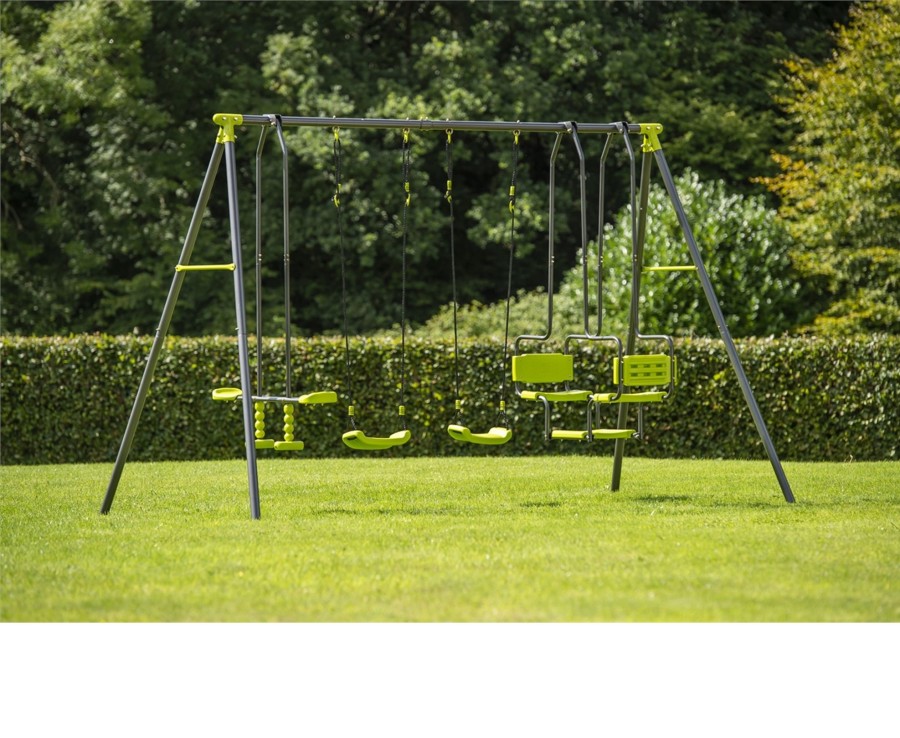 Outdoor Ken Black Toys | 4 Unit Metal Swing Set