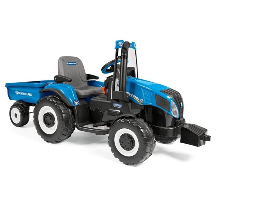 Outdoor Ken Black Toys | New Holland T8 12V Electric Ride On With Trailer