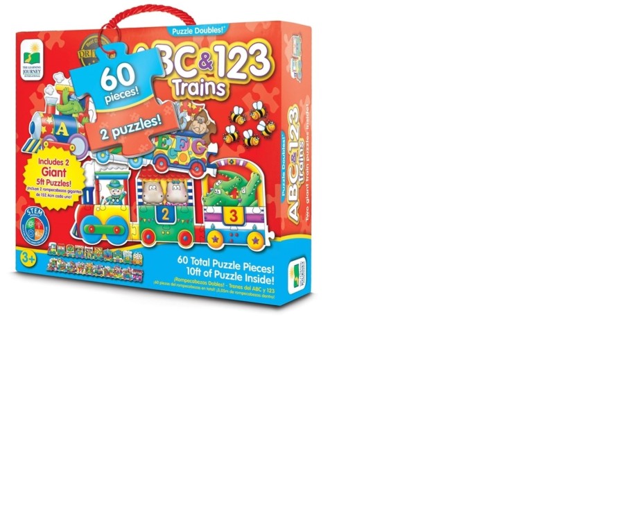 Learning & Education Ken Black Toys | Giant Abc And 123 Train Floor Jigsaw Puzzle Pack, 2 X 30 Piece Puzzles