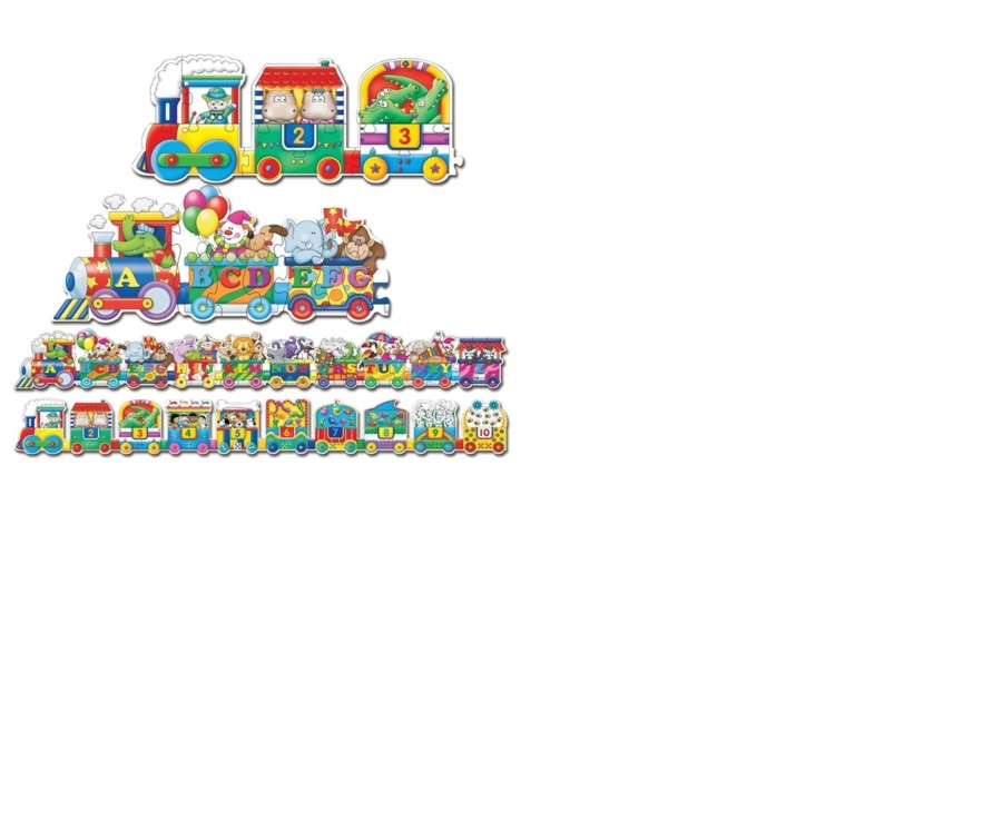 Learning & Education Ken Black Toys | Giant Abc And 123 Train Floor Jigsaw Puzzle Pack, 2 X 30 Piece Puzzles