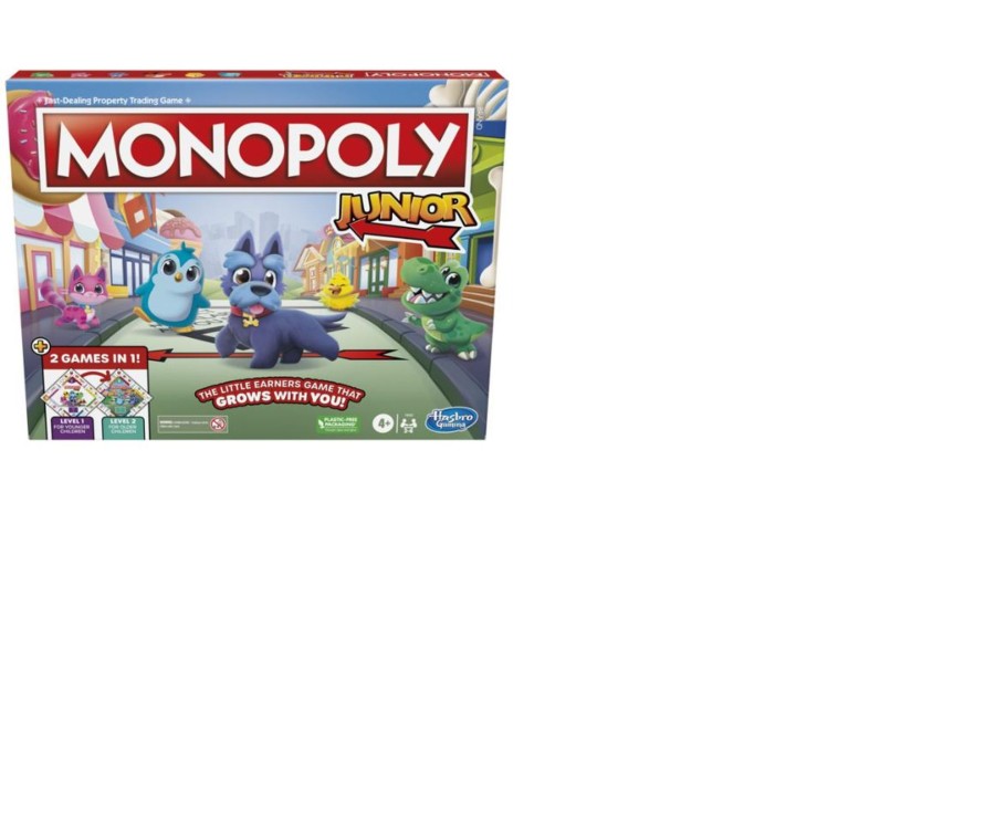 Learning & Education Ken Black Toys | Monopoly Junior Board Game, 2-Sided Gameboard, 2 Games In 1, Monopoly Game