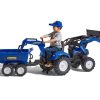 Outdoor Ken Black Toys | New Holland T8 Tractor With Front Loader, Backhoe & Trailer