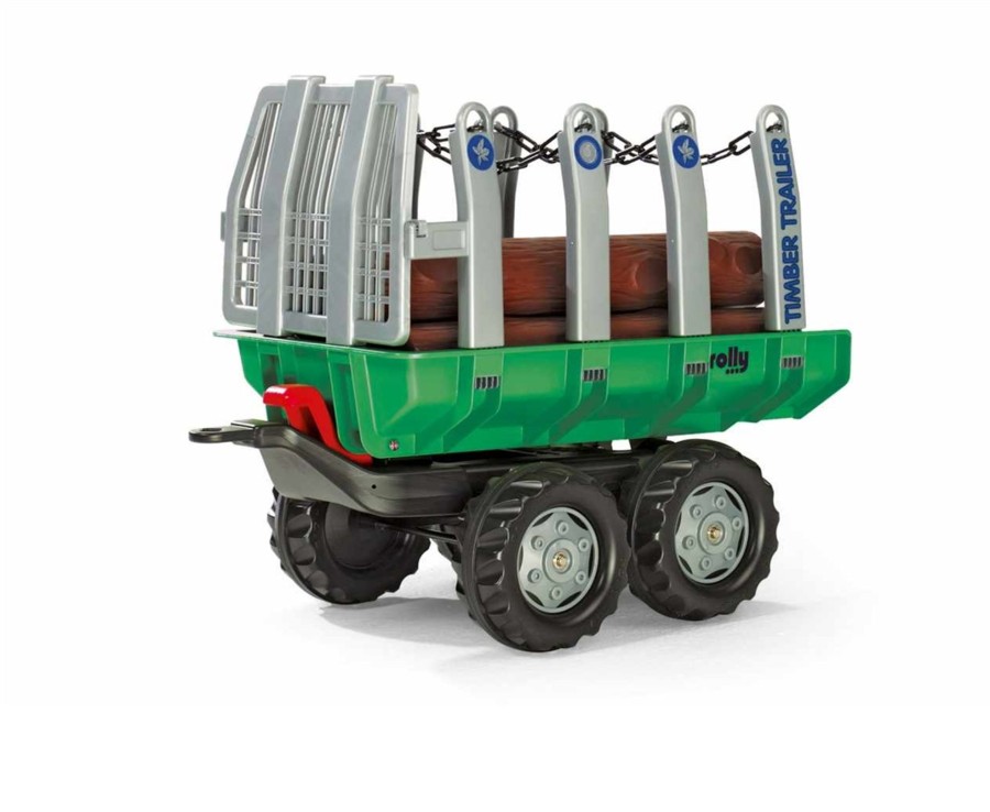 Outdoor Ken Black Toys | Rolly Twin Axle Trailer With Logs