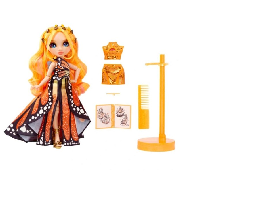 Toys Ken Black Toys | Rainbow High Fantastic Poppy Rowan Orange Doll Fashion Playset