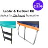 Outdoor Ken Black Toys | Jump Power 2 Step Ladder & Anchor Kit Combo Set For 10Ft Round Trampoline Only