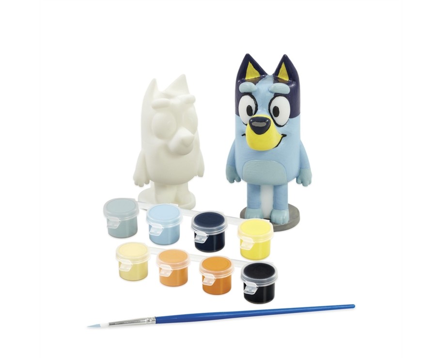 Learning & Education Ken Black Toys | Bluey And Bingo Paint-Up Plaster Figure Set