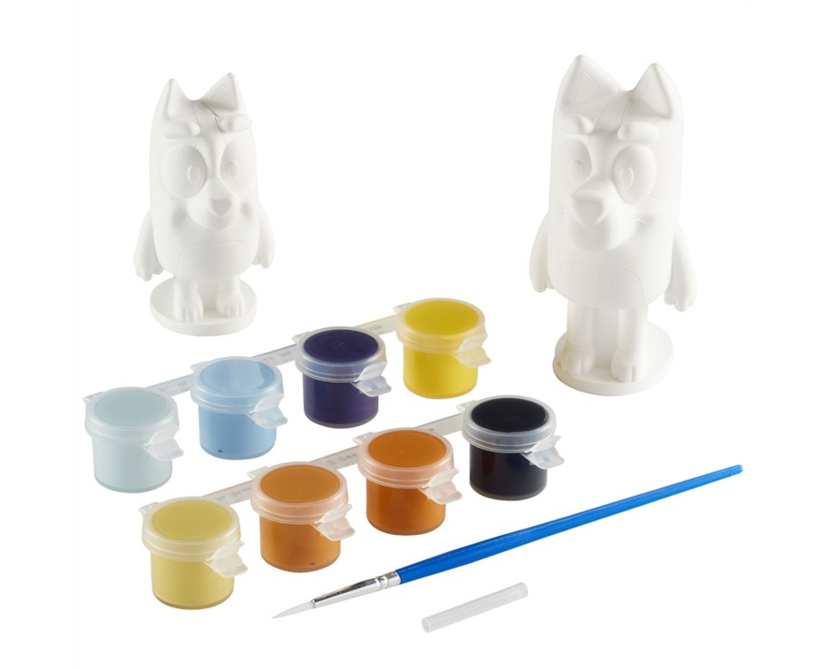 Learning & Education Ken Black Toys | Bluey And Bingo Paint-Up Plaster Figure Set