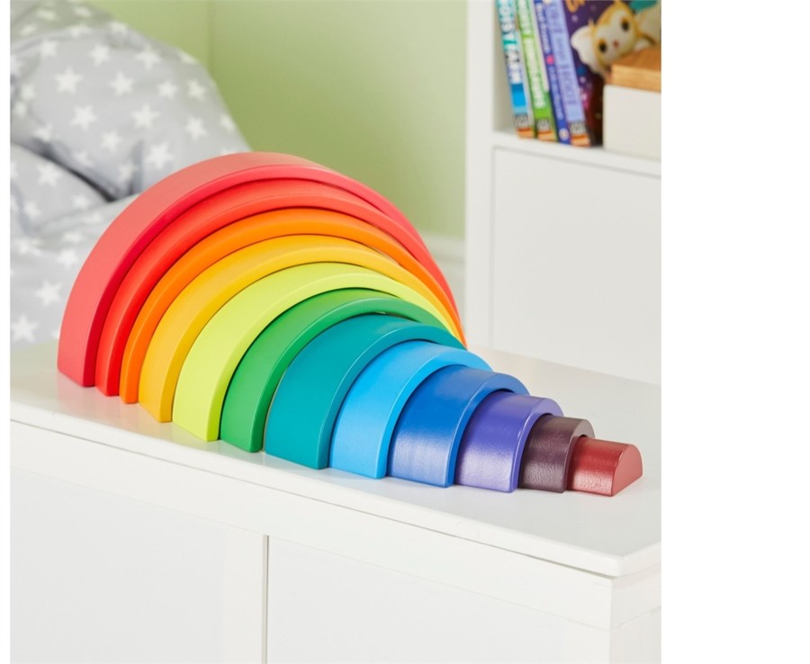 Toys Ken Black Toys | Squirrel Play 12 Piece Wooden Rainbow Stacker